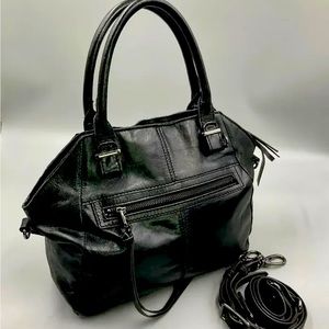 Genuine leather hobo crossbody purse, euc